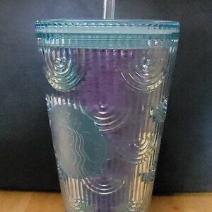 6 Starbucks 2022 Mermaid Spring Green Iridescent Core grande